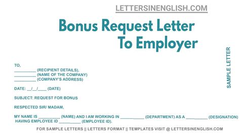 Bonus Request Letter To Employer Request Letter To The Boss For Bonus