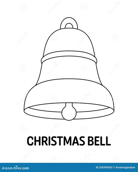 Coloring Page With Christmas Bell For Kids Stock Vector Illustration