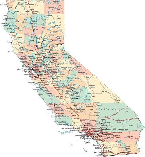 State Of California Map With Cities - Map