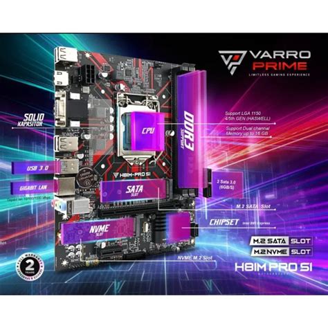 Jual Motherboard Varro H Pro S Nvme Socket Lga Ddr Shopee