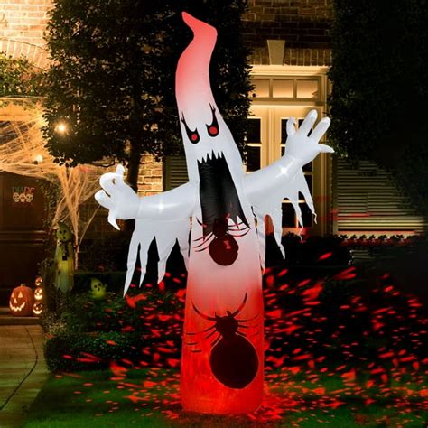 8ft Halloween Inflatable Ghost Outdoor Decoration Halloween Blow Up Ghost With Rotating Led