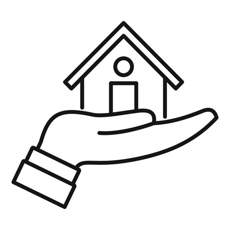 Realtor Care House Icon Outline Style Vector Art At Vecteezy