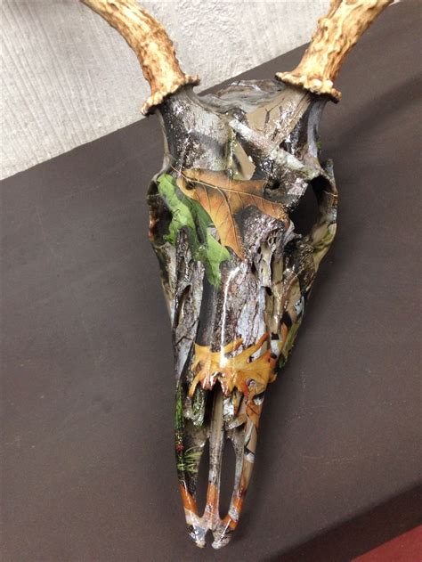 Buck Skull Hydro Dipped In Camo Painted Deer Skulls Deer Skull Art