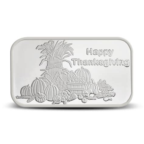 Oz Silvertowne Happy Thanksgiving Silver Bar New L Bgasc