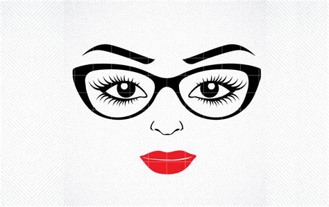 Woman Face Svg Winking Svg Girl In Glasses Svg Eyes Svg Girl Face Cut