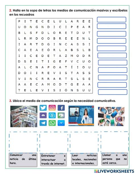 Medios Masivos De Comunicaci N Interactive Worksheet Tecnologias De