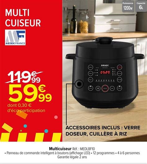 Promo Multicuiseur R F Medlbf Chez Carrefour