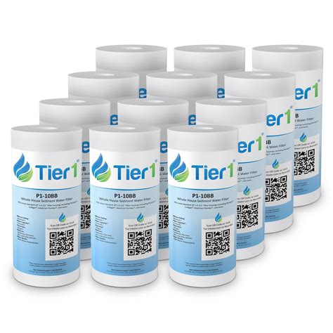 Tier1 1 Micron 10 Inch X 45 Inch 12 Pack Spun Wound Polypropylene