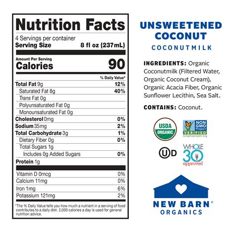 Unsweetened Coconutmilk 6 Pack New Barn Organics