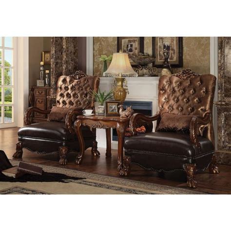 HomeRoots Amelia 48 In Golden Brown Velvet Arm Chair With Tufted