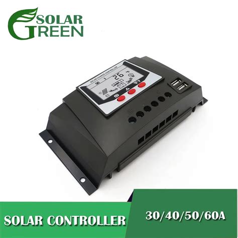 Charger Regulators 30a 40a 50a 60a Pwm Solar Charger Controller 12v 24v Auto Backlight Lifepo4