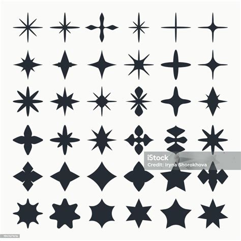 Set Of Star Shapes Stock Illustration Download Image Now Abstract