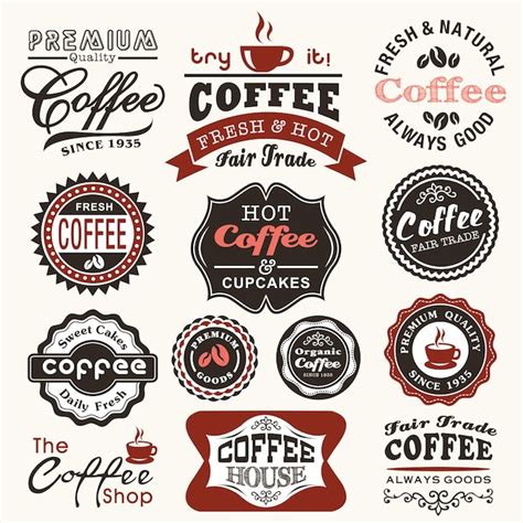 Premium Vector Collection Of Vintage Retro Coffee Badges And Labels