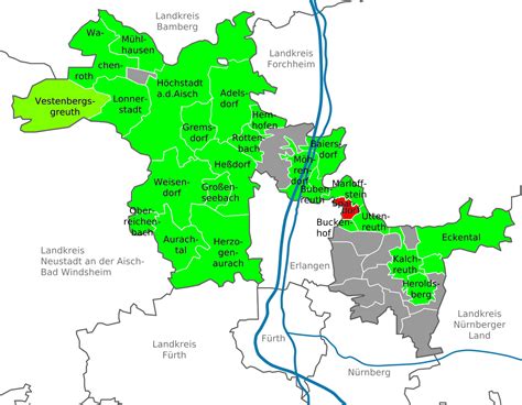 Datei Map Lk Erlangen Hoechstadt Png Kommunalflaggen Eu