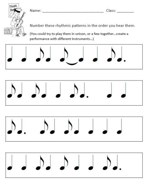 Number the rhythmic patterns - Crescendo