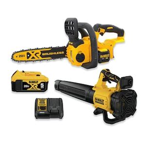 DEWALT Ensemble de scie à chaîne et souffleuse électrique sans fil 20 V