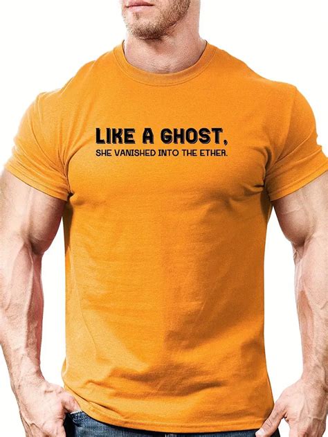 Like A Ghost Print T Shirt Tees Men Casual Short Sleeve T Temu