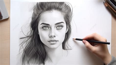 How To Draw A Woman S Face With A Pencil Background Picture To Drawing