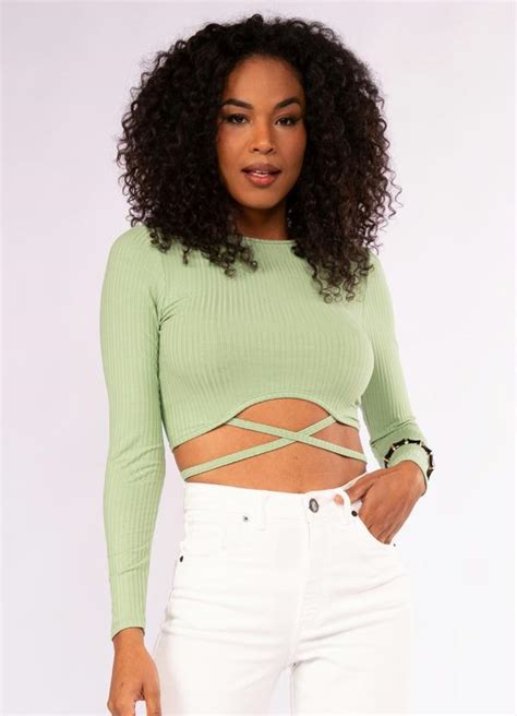 Blusa em Ribana Amarração Verde Doce Trama