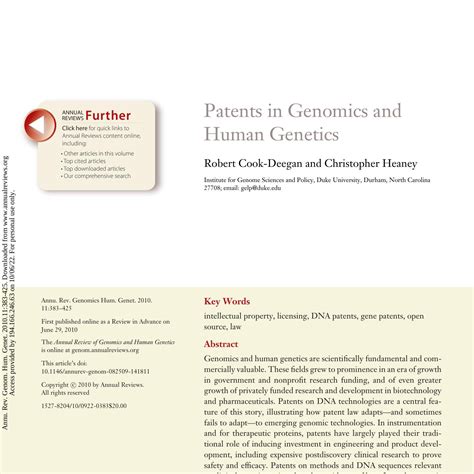 Patents In Genomics And Human Genetics Pdf DocDroid