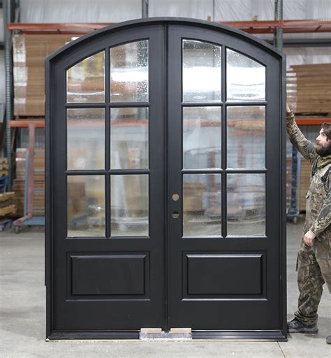 Black Mahogany Arched Top Double Doors