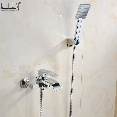 Wall Mounted Waterfall Bathtub Faucet Bath Shower Classic Chrome Plated