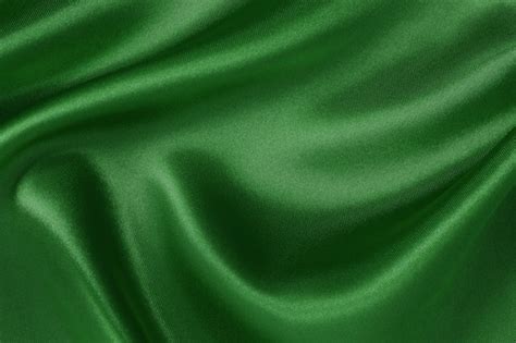 Dark Green Fabric Texture Background Crumpled Pattern Of Silk Or Linen