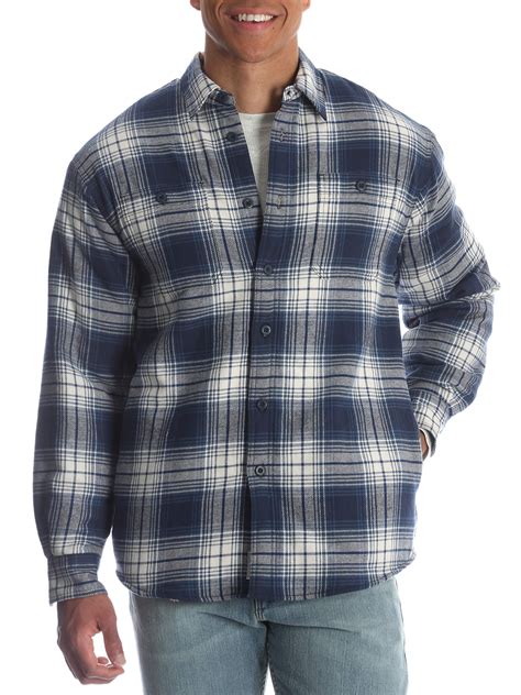 Wrangler - Wrangler Men's and Big Men's Sherpa Lined Flannel Shirt ...