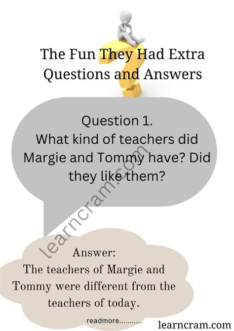 The Fun They Had Extra Questions And Answers Class 9 English Beehive Learn Cram