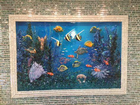 Glass Underwater Mural for Kitchen|Designer Glass Mosaics