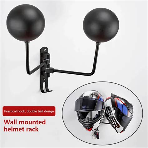 New Motorcycle Helmet Holder Wall Mount 180 Rotation Helmet Hanger Helmet Stand Rack Storage