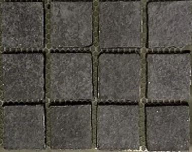 Midnight Flamed Granite Black Cobblestones On Mesh Sheet