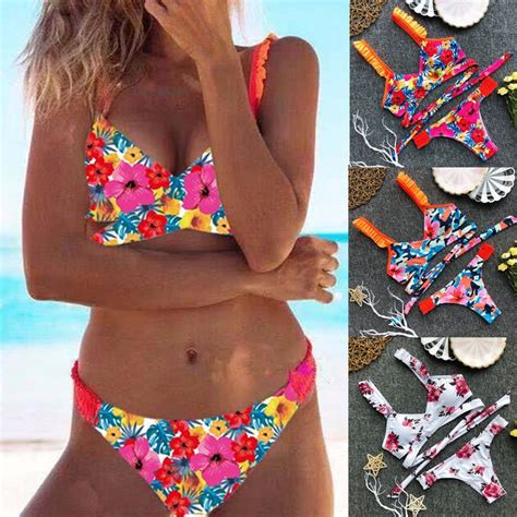 Conjunto De Bikini Con Estampado Floral Para Mujer Ba Ador De Gran