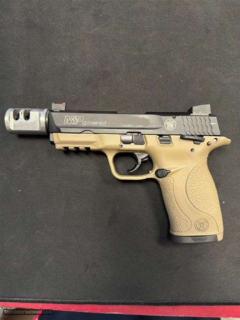 Smith And Wesson Mandp22 Compact Cerakote Fde Threaded Barrel 22 Lr