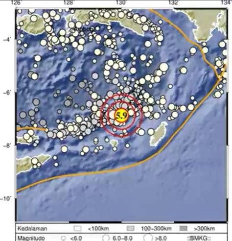 Gempa M Guncang Kabupaten Kepulauan Tanimbar