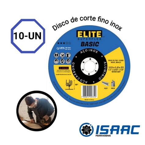 Kit Disco De Corte Fino Inox X X Esmerilhadeira Elite