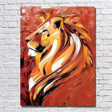 Modern Canvas Art Abstract Lion Oil Painting For Living Room Decoration