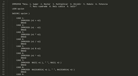 Sentencia Si Sino Pseudocodigo Calculadora Basica Tutorias Co