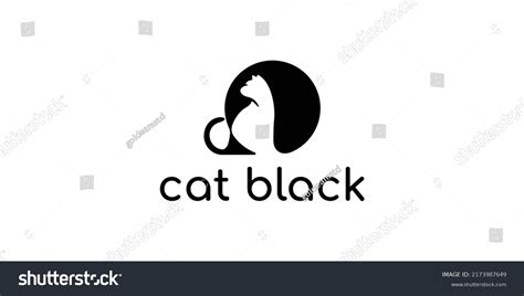 Black Cat Silhouette Logo Design Stock Vector Royalty Free 2173987649