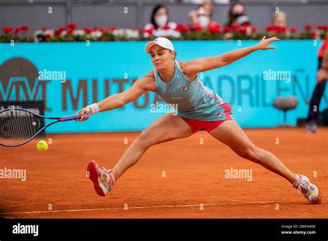 Australia's Ashleigh Barty returns the ball to Aryna Sabalenka of ...