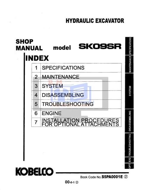 Kobelco Sk Sr Mini Excavator Workshop Manual