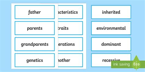 Inheritance Word Cards Teacher Made Twinkl