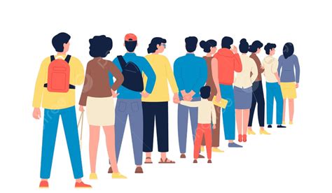 People Standing In Line Clipart