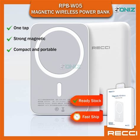 Recci Rpb W Magnetic Wireless Power Bank Mah Shopee Malaysia