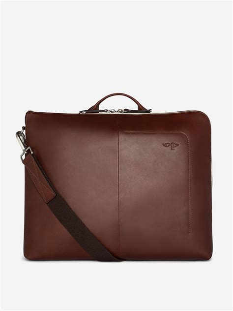 Men's Leather Laptop Bag Brown | IUCN Water