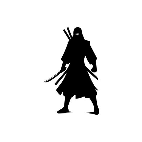 silhouette of ninja on a white background 48073195 Vector Art at Vecteezy