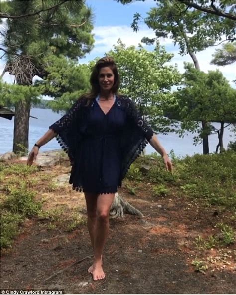 Cindy Crawford Flaunts Figure In Purple And White Bikini In Canada Daily Mail Online