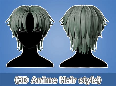 D Model Anime Hair Style Vr Ar Low Poly Cgtrader