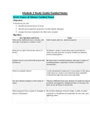 Module Study Guide Guided Notes States Of Matter Guided