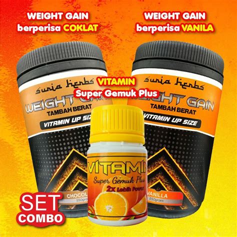 Gemuk Body Up Vitamin Super Gemuk Weight Gain Ubat Gemok Perisa Vanilla